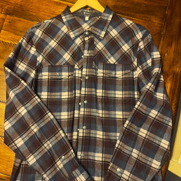 Ibex Taos Wool Blend. Plaid Shirt - Picture 1 of 2